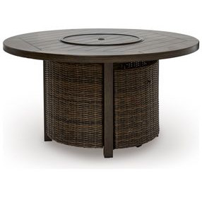 Drakes Beach Dark Brown 48" Round Outdoor Fire Pit Table