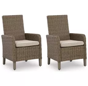 Carmel Bay Beige Arm Chair with Cushion Set of 2