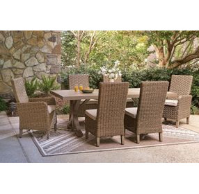 Revare Beach Beige 7-Piece Patio Dining Set with 6 Chairs