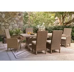 Revare Beach Beige 7-Piece Patio Dining Set with 6 Chairs