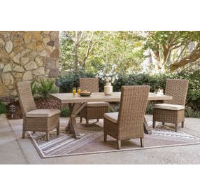 Revare Beach Beige 5-Piece Patio Dining Set with 4 Side Chairs