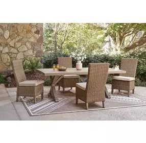 Revare Beach Beige 5-Piece Patio Dining Set with 4 Side Chairs