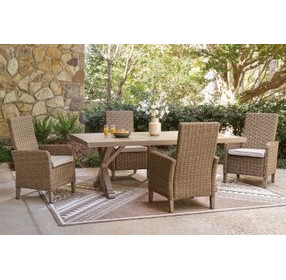 Revare Beach Beige 5-Piece Patio Dining Set with 4 Arm Chairs