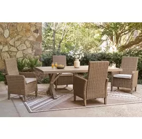 Revare Beach Beige 5-Piece Patio Dining Set with 4 Arm Chairs