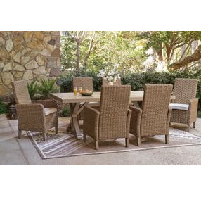 Revare Beach Beige 7-Piece Patio Dining Set with 6 Arm Chairs