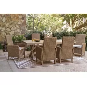 Revare Beach Beige 7-Piece Patio Dining Set with 6 Arm Chairs