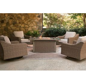 Revare Beach Beige 5-Piece Outdoor Fire Pit Set
