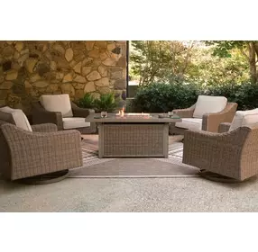 Revare Beach Beige 5-Piece Outdoor Fire Pit Set