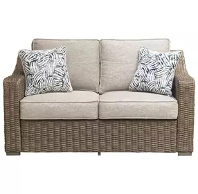 Carmel Bay Beige 58" Outdoor Loveseat with Cushion