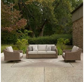 Revare Beach Beige 3-Piece Patio Conversation Set with Sofa, Loveseat and Coffee Table