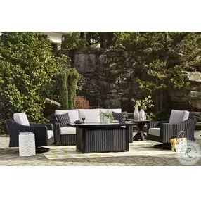 Beachcroft Black and Light Gray Performance Fabric Outdoor Conversation Set