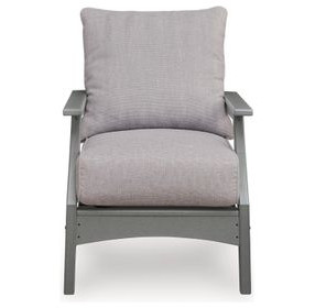 Lone View Bay Gray Performance Fabric Outdoor Lounge Chair with Cushion