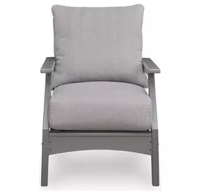 Lone View Bay Gray Performance Fabric Outdoor Lounge Chair with Cushion