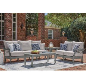 Lone View Bay Gray Rectangular Outdoor Occasional Table Set