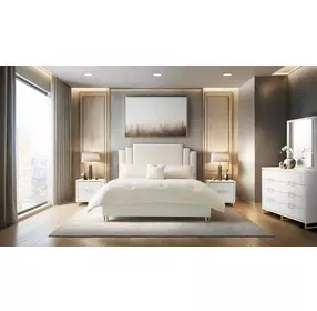 Palm Gate Cloud White Bedroom Set