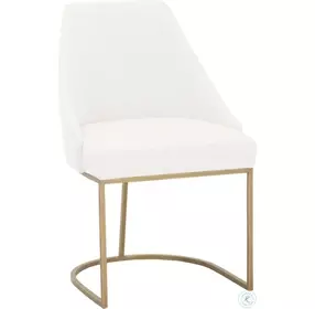 Parissa LiveSmart Peyton Pearl And Brushed Gold Dining Chair Set of 2
