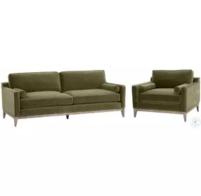 Parker Olive Velvet Post Modern Living Room Set