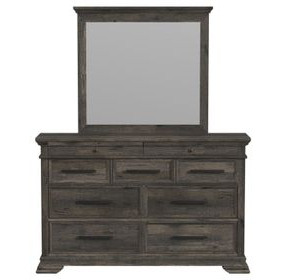 Hyde Charcoal 9 Drawer Dresser and Rectangular Mirror