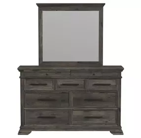Hyde Charcoal 9 Drawer Dresser and Rectangular Mirror