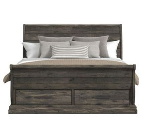Hyde Charcoal King Sleigh Storage Bed