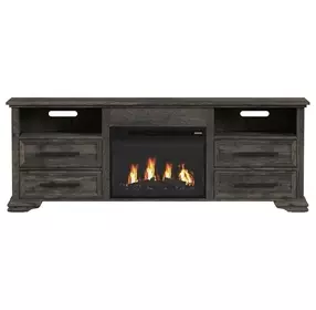 Hyde Charcoal 71'' TV Stand with Fireplace Insert
