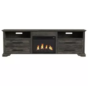 Hyde Charcoal 82'' TV Stand with Fireplace Insert