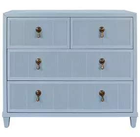 Pascal Matte Light Blue Lacquer 4 Drawer Soft Close Accent Chest