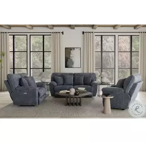 Paxon Smoke Power Reclining Living Room Set with Power Adjustable Headrest