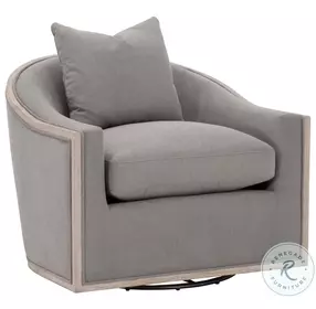 Paxton LiveSmart Peyton Slate Performance Fabric Swivel Club Chair