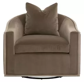 Stitch and Hand Dining Bedroom Caramel Upholstered Swivel Paxton Club Chair with Pillow