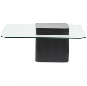 Donora Clear Glass and Obsidian Square Glass Top Cocktail Table