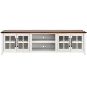 Providence White and Bourbon 96" TV Stand