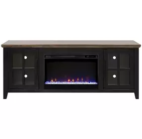 Providence Black and Bourbon 66" TV Stand with Fireplace