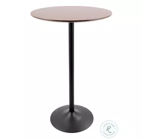 Pebble Black Metal And Walnut Wood Adjustable Dining Table