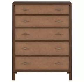 Verge Handcrafted Walnut 5 Drawer Chest