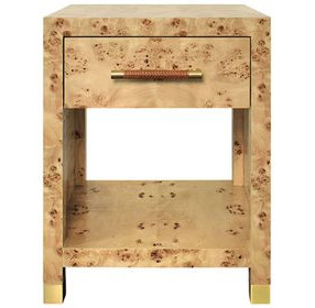 Pelham Brown Rectangular 1 Drawer Side Table