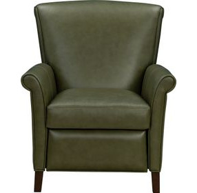 Phoebe Dobbs Sage Leather Push Thru The Arms Recliner