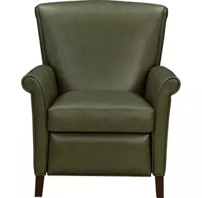 Phoebe Dobbs Sage Leather Push Thru The Arms Recliner