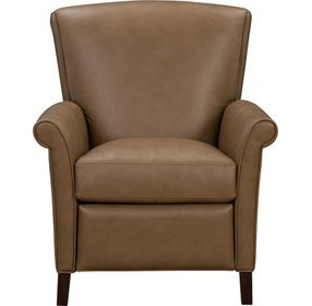 Phoebe Hillwood Toffee Leather Push Thru The Arms Recliner