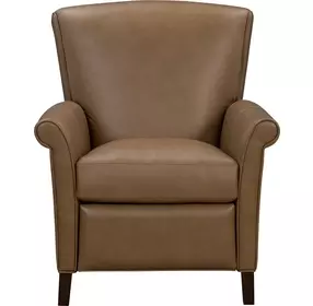 Phoebe Hillwood Toffee Leather Push Thru The Arms Recliner