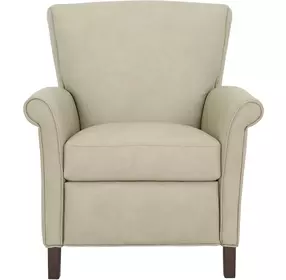 Phoebe Cashmere Stone Leather Push Thru The Arms Recliner