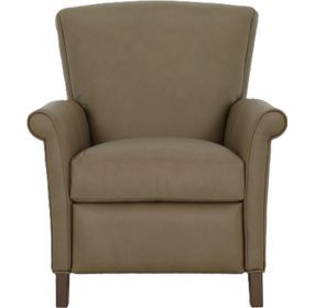 Phoebe Cashmere Taupe Leather Push Thru The Arms Recliner