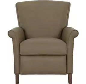 Phoebe Cashmere Taupe Leather Push Thru The Arms Recliner