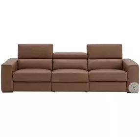 Picasso Caramel Leather Motion 113" Sofa