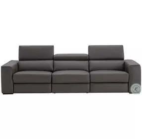 Picasso Dark Gray Leather Motion 113" Sofa