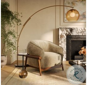 Piedmont Taupe Upcycled Chenille Accent Chair