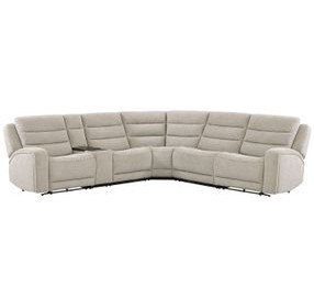 Fenixa Mari Fawn 6 Piece Modular Zero Gravity Power Reclining Sectional with Beverage Cooler Console and USB Charging