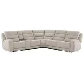 Felix Mari Fawn 6 Piece Modular Zero Gravity Power Reclining Sectional with Beverage Cooler Console and USB Charging