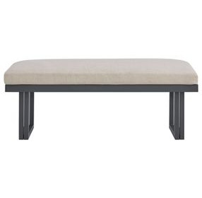 Fresca Dark Gray and Beige Outdoor Beige Dining Bench