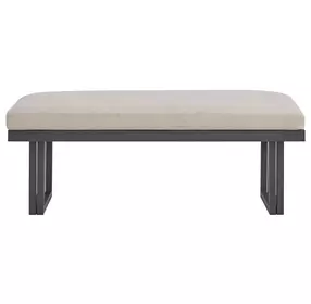 Fresca Dark Gray and Beige Outdoor Beige Dining Bench